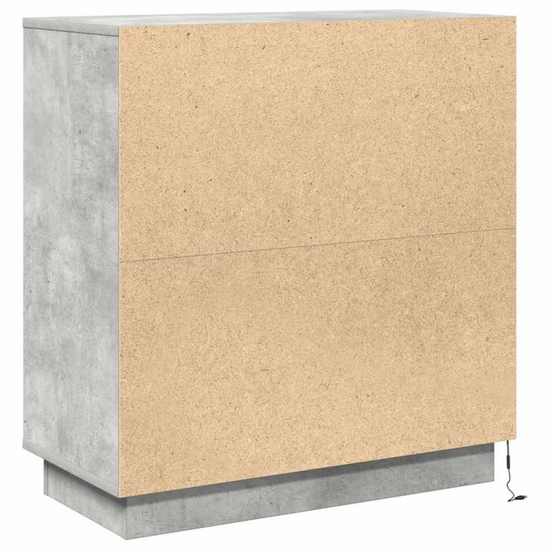 Komoda LED Ze LED Lights Betonowy szary 71 x 34,5 x 75 cm