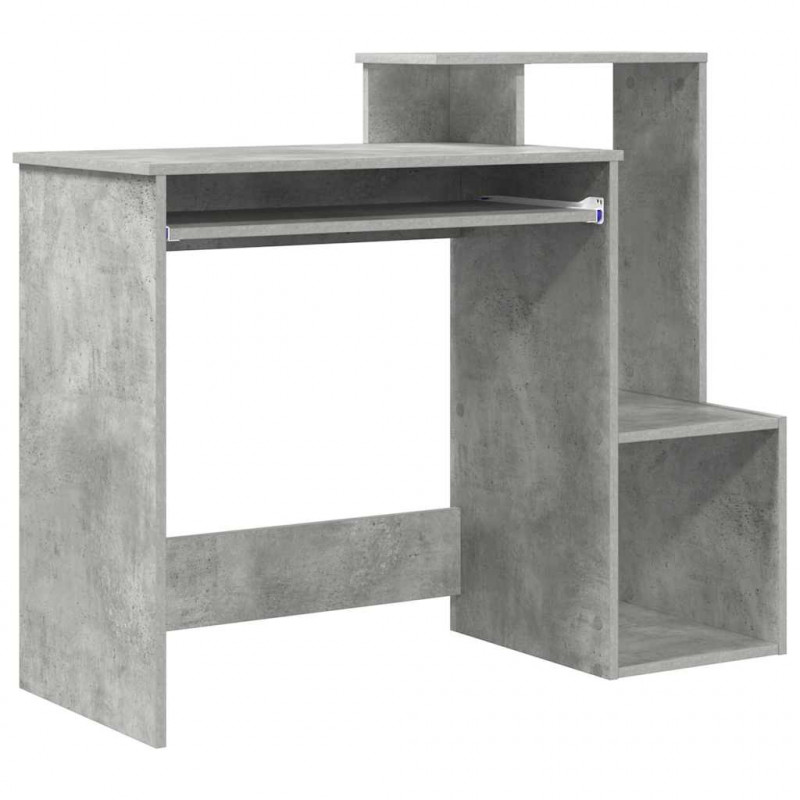 Biurko z szufladą z półką Betonowy szary 106 x 41 x 88.5 cm