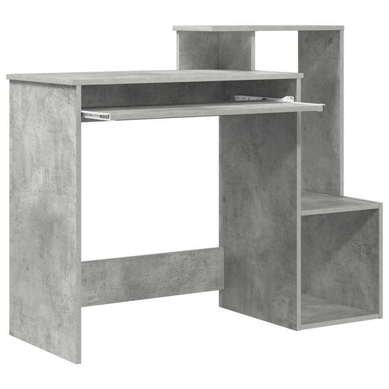 Biurko z szufladą z półką Betonowy szary 106 x 41 x 88.5 cm