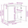 Komoda LED Ze LED Lights Betonowy szary 71 x 34,5 x 75 cm