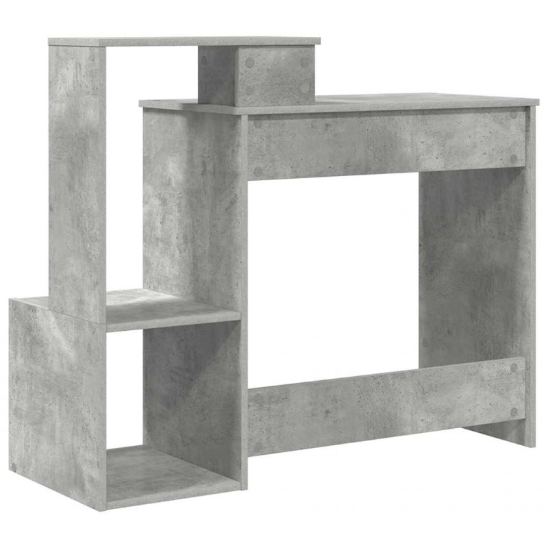 Biurko z szufladą z półką Betonowy szary 106 x 41 x 88.5 cm