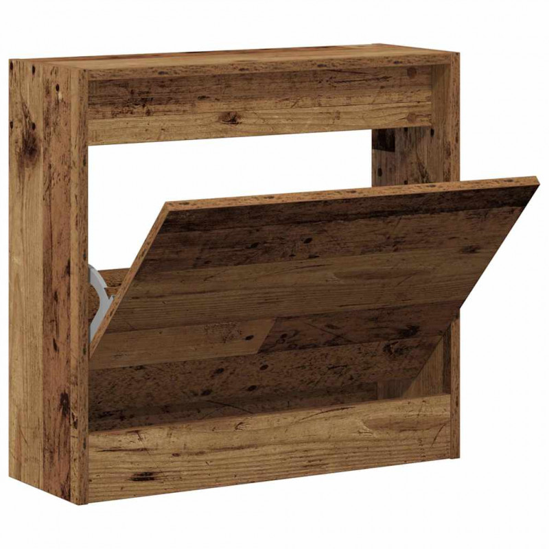 Szafka na buty z półką z drzwiami Stare drewno 60 x 21 x 57 cm