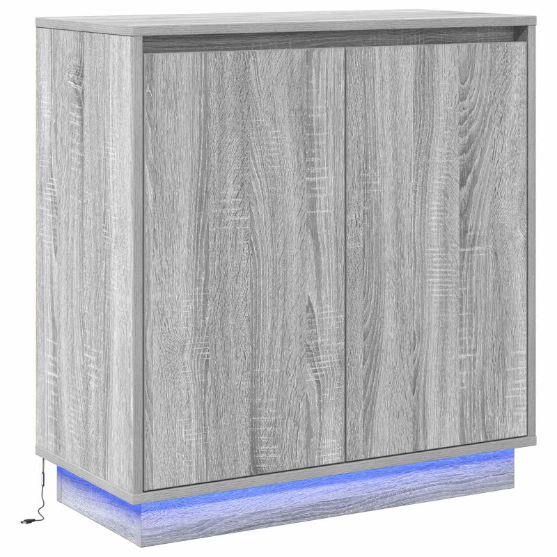 Komoda LED Ze LED Lights z półką Szary Sonoma 71 x 34,5 x 75 cm