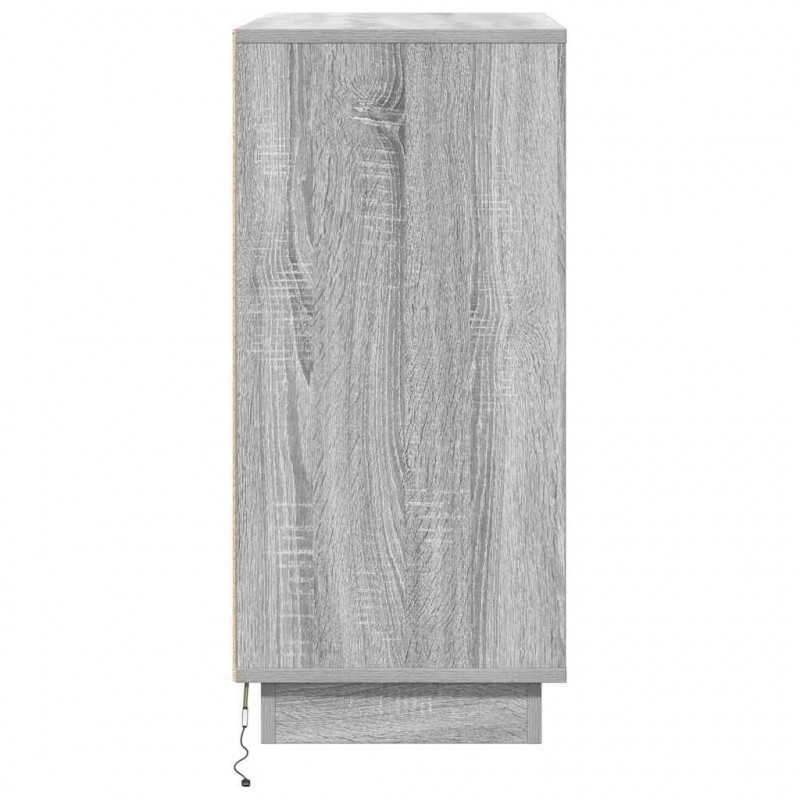 Komoda LED Ze LED Lights z półką Szary Sonoma 71 x 34,5 x 75 cm