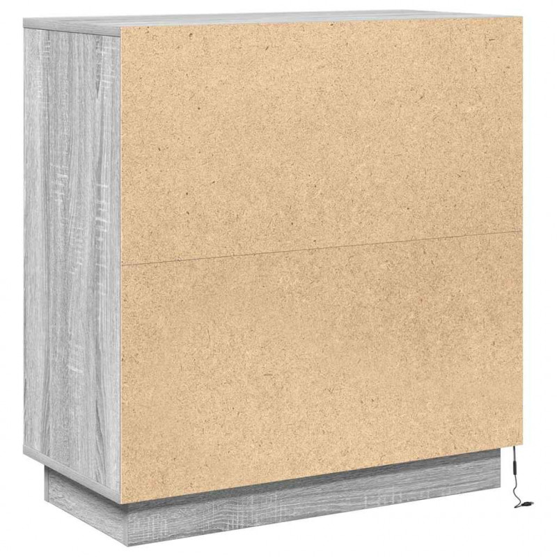 Komoda LED Ze LED Lights z półką Szary Sonoma 71 x 34,5 x 75 cm
