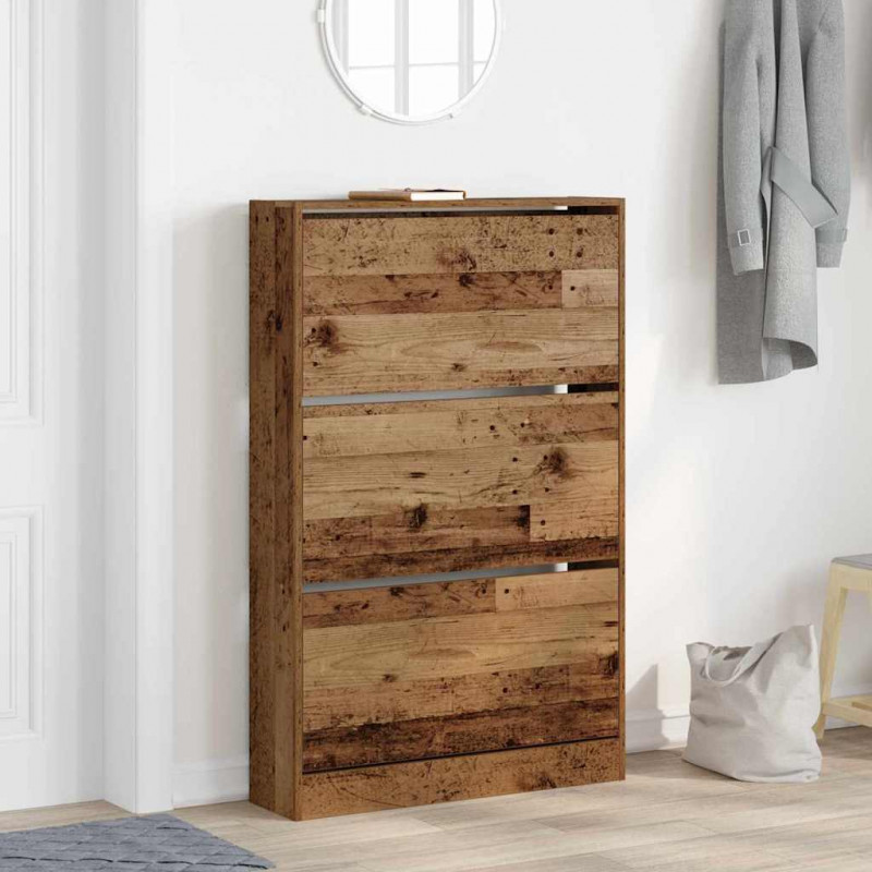 Szafka na buty z półką Stare drewno 80 x 21 x 125,5 cm