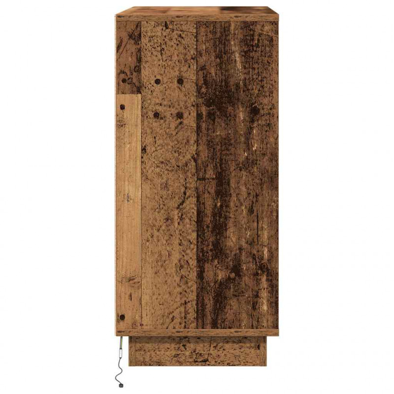 Komoda LED Ze LED Lights z półką Stare drewno 71 x 34,5 x 75 cm