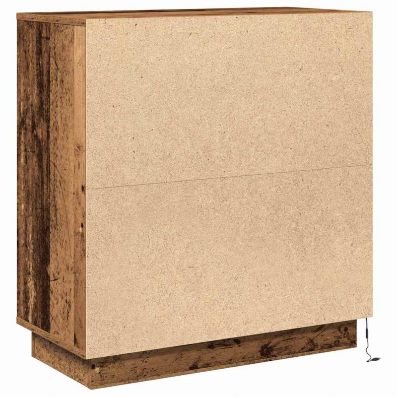 Komoda LED Ze LED Lights z półką Stare drewno 71 x 34,5 x 75 cm