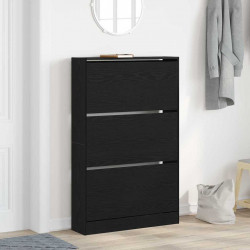 Szafka na buty z półką z drzwiami Czarny Dąb 80 x 21 x 125,5 cm