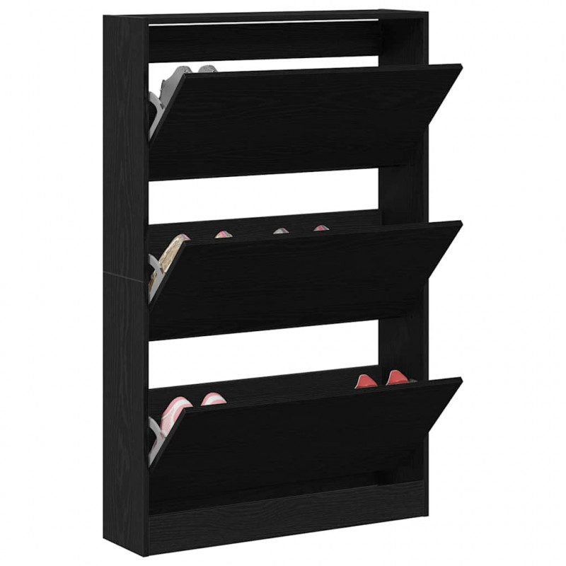 Szafka na buty z półką z drzwiami Czarny Dąb 80 x 21 x 125,5 cm
