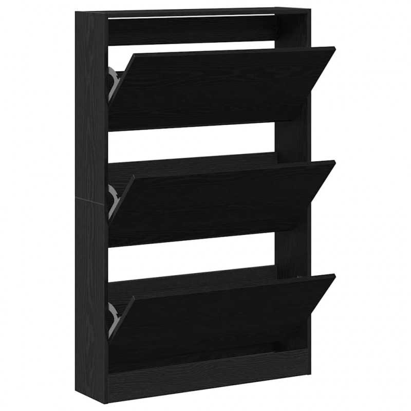Szafka na buty z półką z drzwiami Czarny Dąb 80 x 21 x 125,5 cm