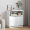 Komoda LED Biały 71 x 34,5 x 75 cm Materiał drewnopochodny