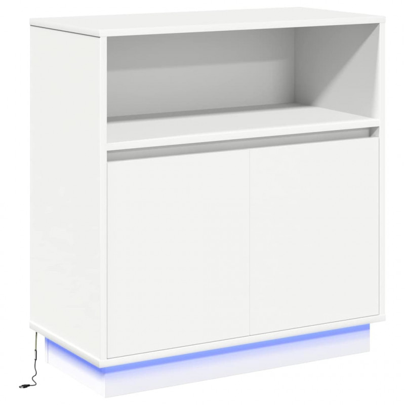 Komoda LED Biały 71 x 34,5 x 75 cm Materiał drewnopochodny