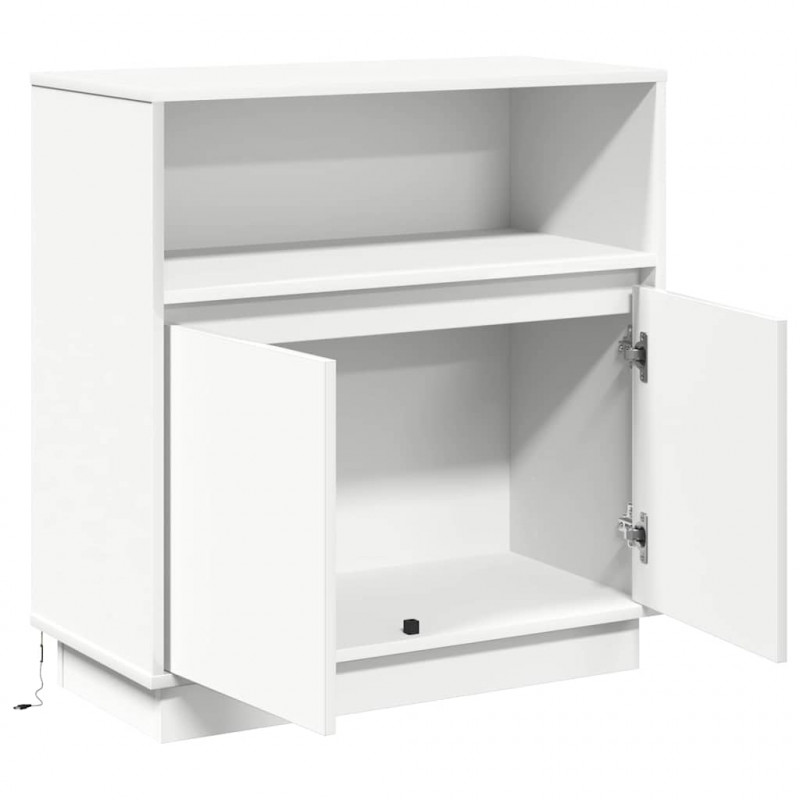 Komoda LED Biały 71 x 34,5 x 75 cm Materiał drewnopochodny
