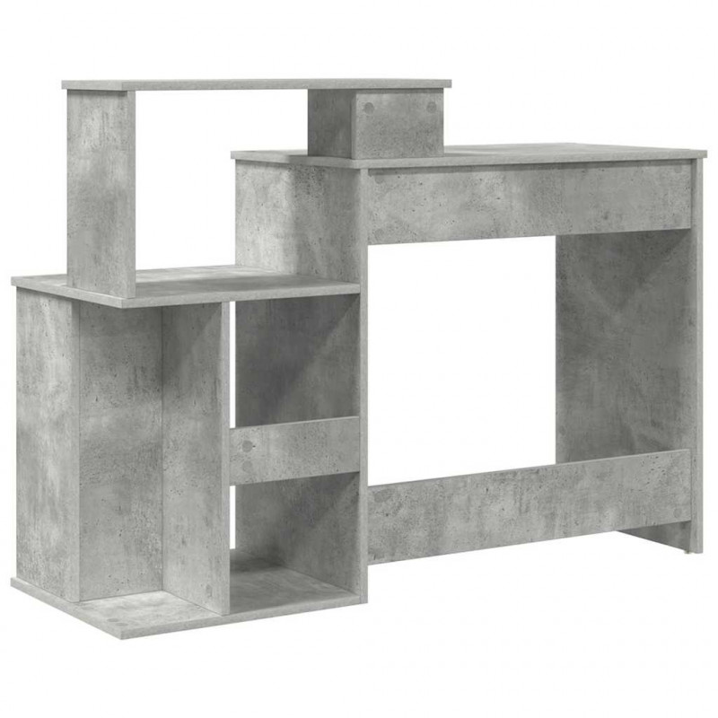 Biurko z szufladą z półką Betonowy szary 120,5 x 44 x 88,5 cm