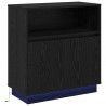 Komoda LED Czarny Dąb 71 x 34,5 x 75 cm Materiał drewnopochodny