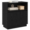 Komoda LED Czarny Dąb 71 x 34,5 x 75 cm Materiał drewnopochodny