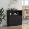 Komoda LED Czarny Dąb 71 x 34,5 x 75 cm Materiał drewnopochodny