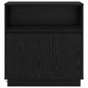 Komoda LED Czarny Dąb 71 x 34,5 x 75 cm Materiał drewnopochodny