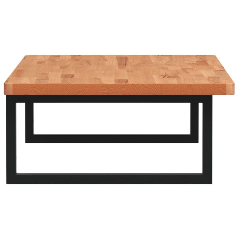 Półka ścienna pod umywalkę, stal i lite drewno bukowe