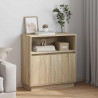Komoda LED Dąb Sonoma 71 x 34,5 x 75 cm Materiał drewnopochodny