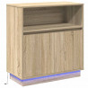 Komoda LED Dąb Sonoma 71 x 34,5 x 75 cm Materiał drewnopochodny