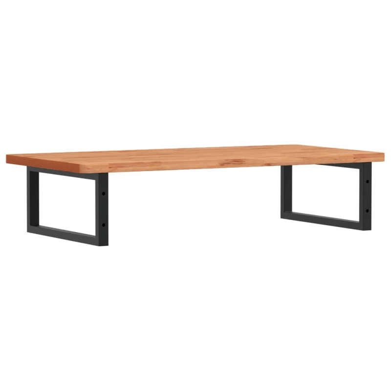 Półka ścienna pod umywalkę, stal i lite drewno bukowe