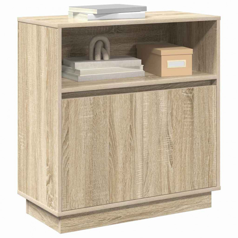 Komoda LED Dąb Sonoma 71 x 34,5 x 75 cm Materiał drewnopochodny
