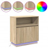 Komoda LED Dąb Sonoma 71 x 34,5 x 75 cm Materiał drewnopochodny