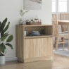 Komoda LED Dąb Sonoma 71 x 34,5 x 75 cm Materiał drewnopochodny