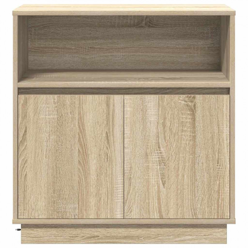 Komoda LED Dąb Sonoma 71 x 34,5 x 75 cm Materiał drewnopochodny