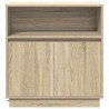 Komoda LED Dąb Sonoma 71 x 34,5 x 75 cm Materiał drewnopochodny