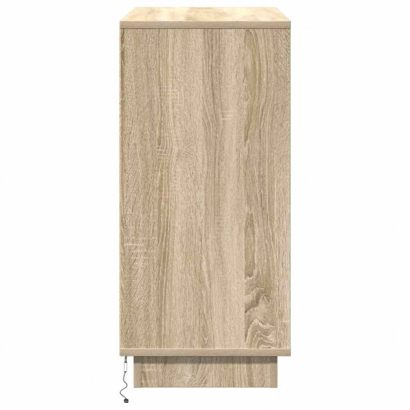 Komoda LED Dąb Sonoma 71 x 34,5 x 75 cm Materiał drewnopochodny