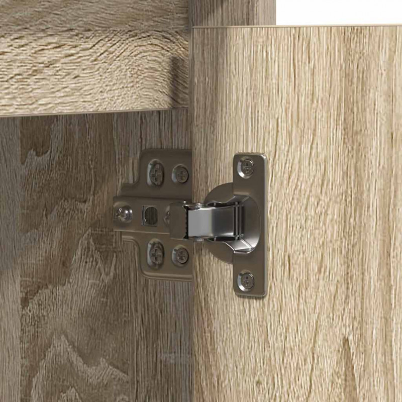 Komoda LED Dąb Sonoma 71 x 34,5 x 75 cm Materiał drewnopochodny