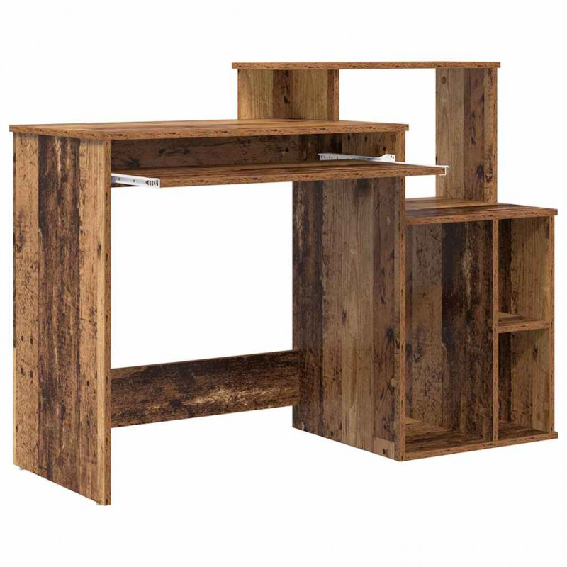 Biurko z szufladą z półką Stare drewno 120,5 x 44 x 88,5 cm