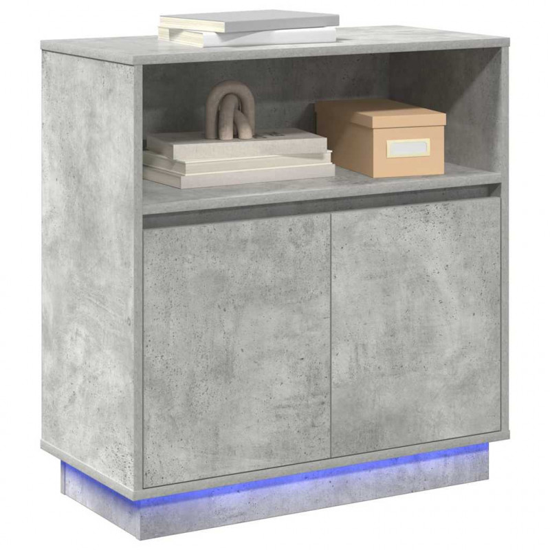 Komoda LED Ze LED Lights Betonowy szary 71 x 34,5 x 75 cm