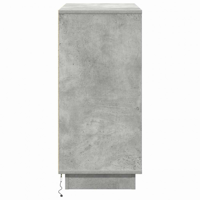 Komoda LED Ze LED Lights Betonowy szary 71 x 34,5 x 75 cm