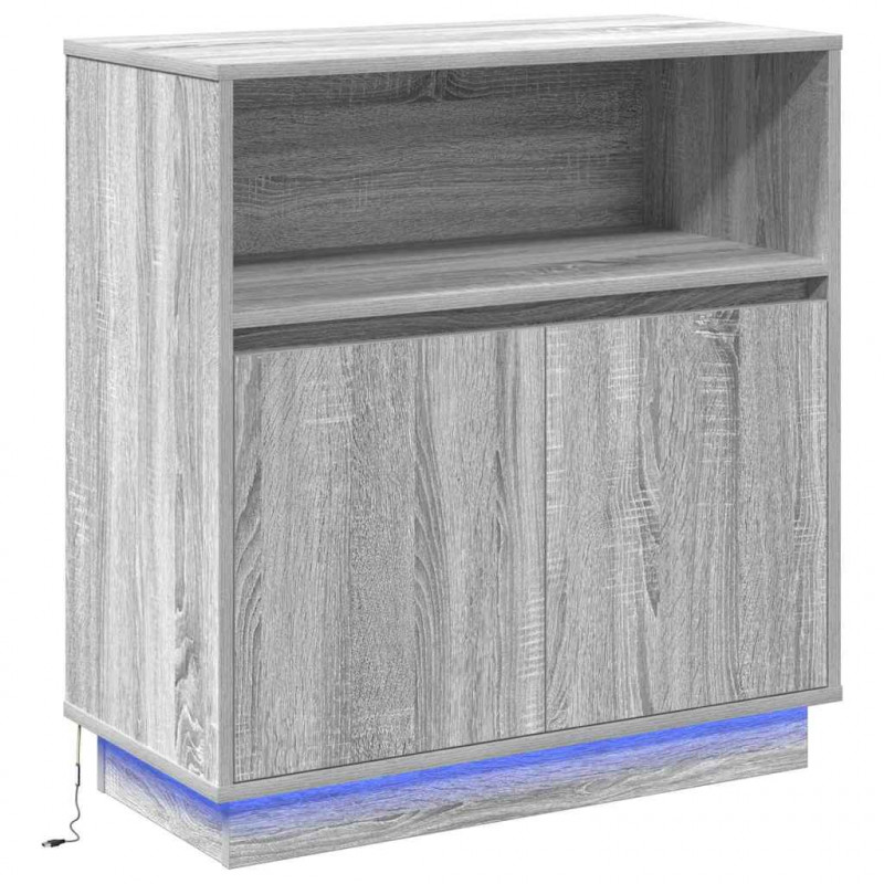 Komoda LED Ze LED Lights Szary Sonoma 71 x 34,5 x 75 cm