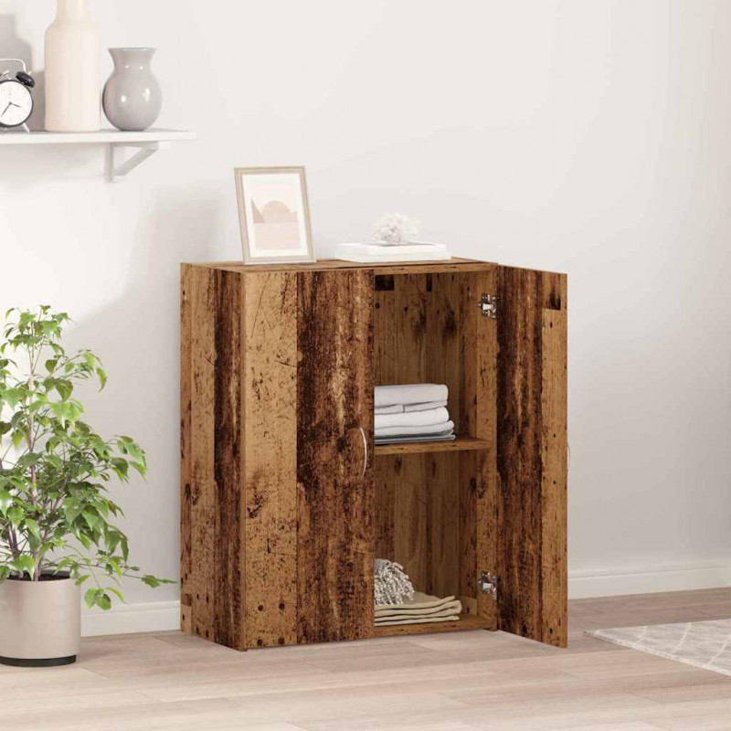 Biurowa szafka z półką z drzwiami Czarny Dąb 70 x 32 x 77.5 cm