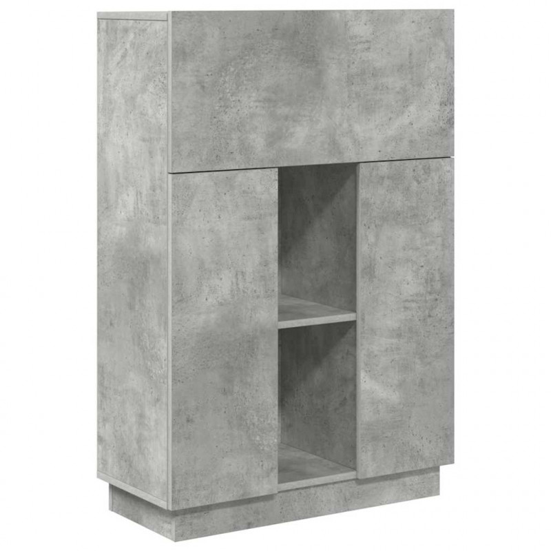 Biurko z półką z drzwiami Betonowy szary 71.5 x 31.5 x 106.5 cm