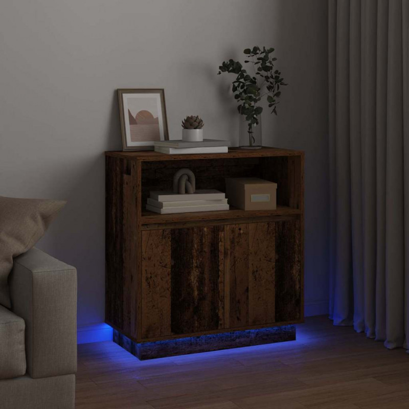 Komoda LED Ze LED Lights Stare drewno 71 x 34,5 x 75 cm