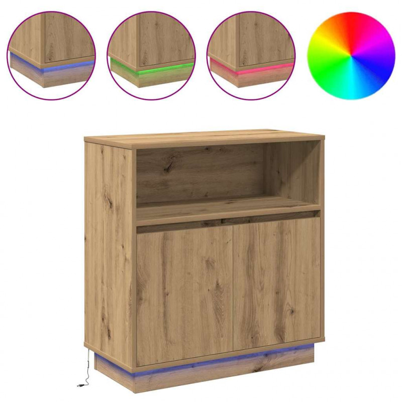 Komoda LED Ze LED Lights Dąb rzemieślniczy 71 x 34,5 x 75 cm