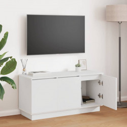Szafka pod telewizor Ze LED Lights Biały 100 x 38 x 49 cm