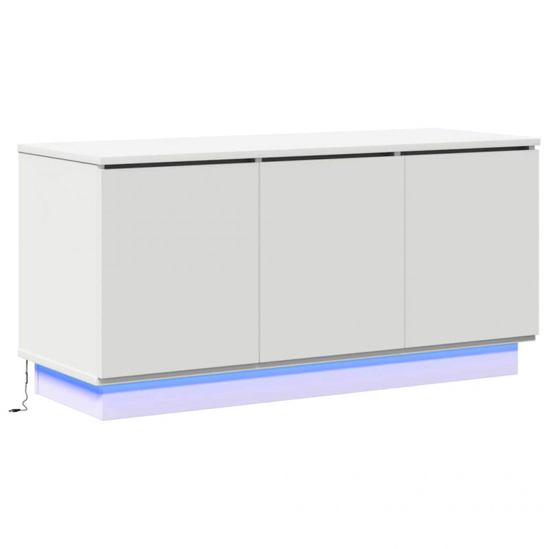 Szafka pod telewizor Ze LED Lights Biały 100 x 38 x 49 cm