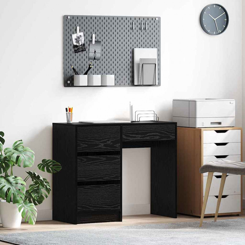 Biurko Czarny Dąb 90 x 37.5 x 75 cm Materiał drewnopochodny