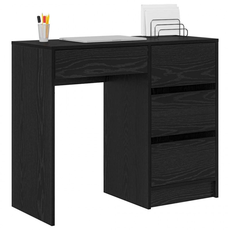 Biurko Czarny Dąb 90 x 37.5 x 75 cm Materiał drewnopochodny