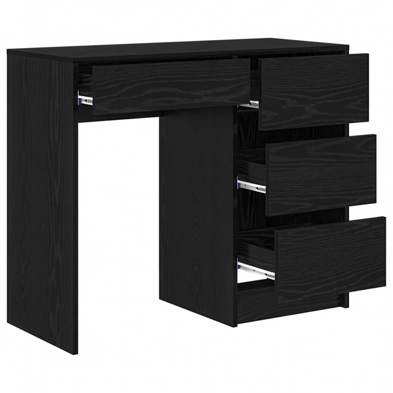 Biurko Czarny Dąb 90 x 37.5 x 75 cm Materiał drewnopochodny