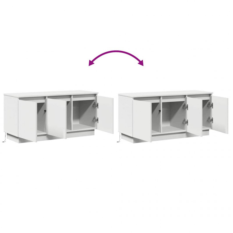 Szafka pod telewizor Ze LED Lights Biały 100 x 38 x 49 cm