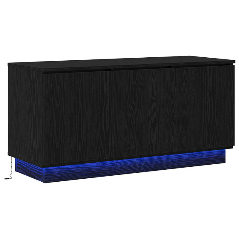 Szafka pod telewizor Ze LED Lights Czarny Dąb 100 x 38 x 49 cm
