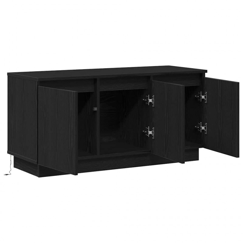 Szafka pod telewizor Ze LED Lights Czarny Dąb 100 x 38 x 49 cm